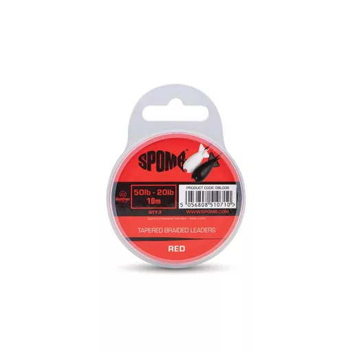 Spomb Tapered Braided Leaders 0,20–0,38 mm 3 × 10 m fekete felvastagodó fonott dobóelőke