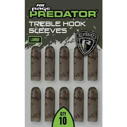 Fox Rage Predator Camo hármas hüvely közepes x 10 terepszínű gumiharang 10 db/csomag
