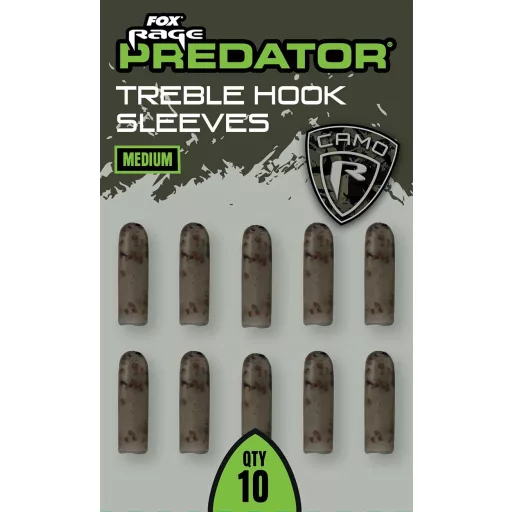 Fox Rage Predator Camo hármas hüvely nagy x 10 terepszínű gumiharang 10 db/csomag