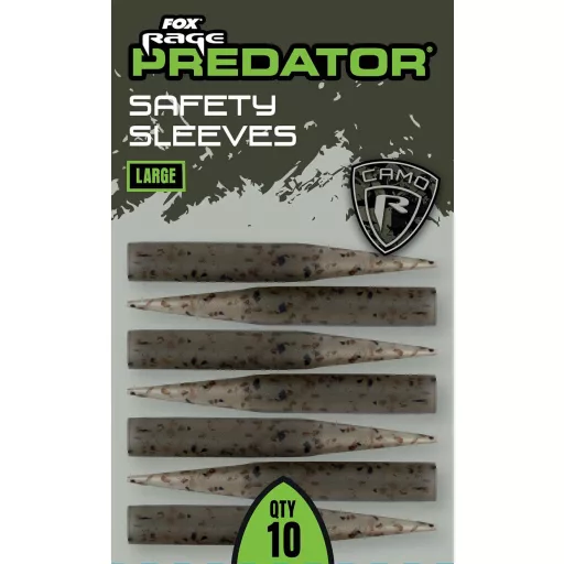 Fox Rage Predator Camo biztonsági hüvely nagy x 10 terepszínű gubancgátló cső 10 db/csomag