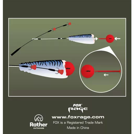 Fox Rage Predator Bait Poppers piros közepes csalihal stopper