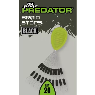 Fox Rage Predator fonott Stops fekete stopper 10 db/csomag