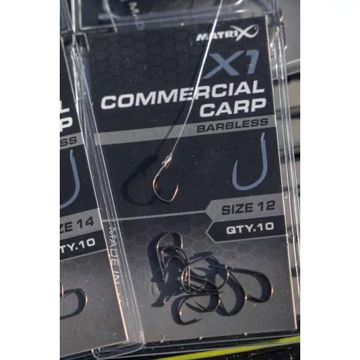 Matrix X1 Commercial Carp 16-os lapkás szakáll nélküli horog