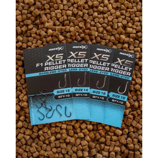 Matrix X5 F1 Pellet Rigger 14-es füles szakáll nélküli horog