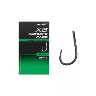 Matrix X8 X-Power Carp 14-es füles szakáll nélküli horog