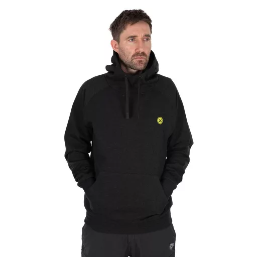 Matrix kapucnis fekete melírozott 3XL pulóver