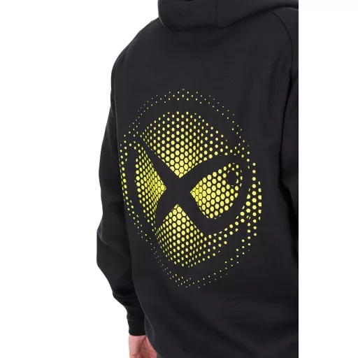 Matrix Large Fade Logo kapucnis fekete-limezöld S pulóver