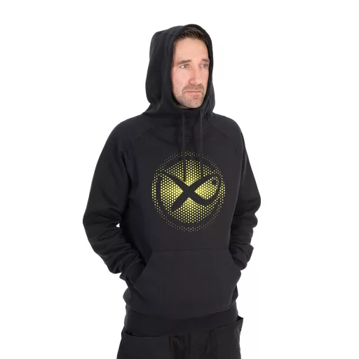 Matrix Large Fade Logo kapucnis fekete-limezöld M pulóver