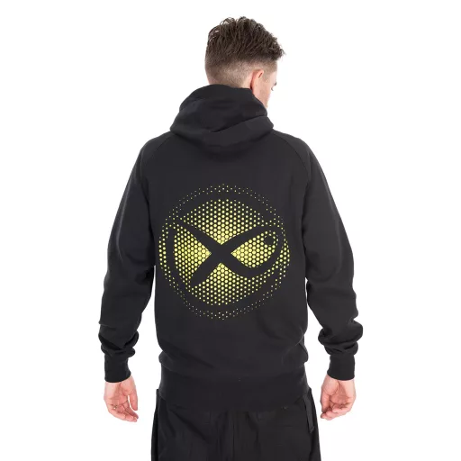 Matrix Large Fade Logo kapucnis fekete-limezöld 3XL pulóver
