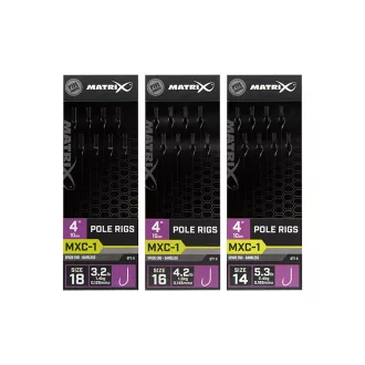   Matrix MXC-1 0,165 mm 4" 10 cm Pole 14-es szakáll nélküli előkötött horog 8 db/csomag