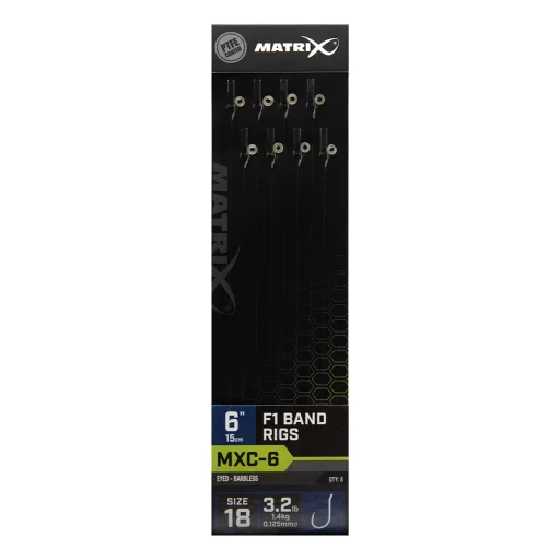 MXC-6  Size 14 Barbless / 0.145mm / 6 (15cm) F1 Band - 8pcs