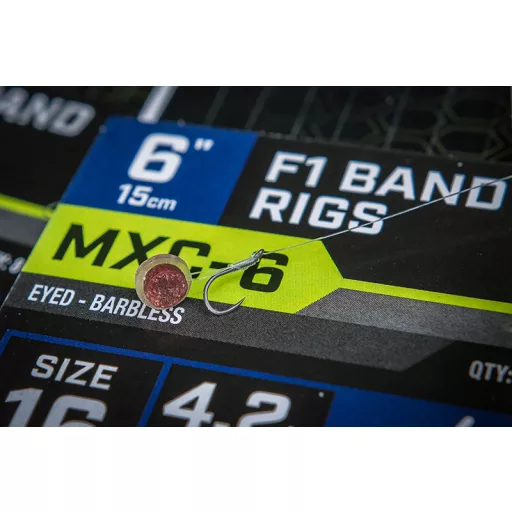 MXC-6  Size 14 Barbless / 0.145mm / 6 (15cm) F1 Band - 8pcs