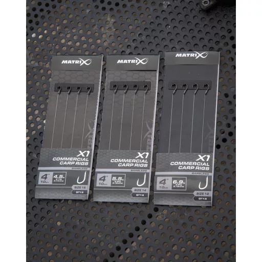 Matrix X1 Commercial Carp 12-es 0,18 mm 10 cm előkötött horog