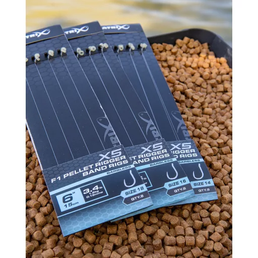 Matrix X5 F1 Pellet Rigger 14-es 0,14 mm 15 cm csaligyűrűs előkötött horog