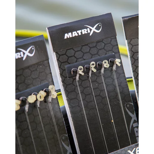 Matrix X6 Carp Pellet Rigger 14-es 0,18 mm 10 cm csaligyűrűs előkötött horog