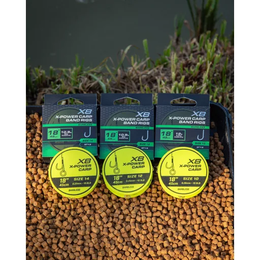 Matrix X8 X-Power Carp 14-es 0,23 mm 45 cm csaligyűrűs előkötött horog