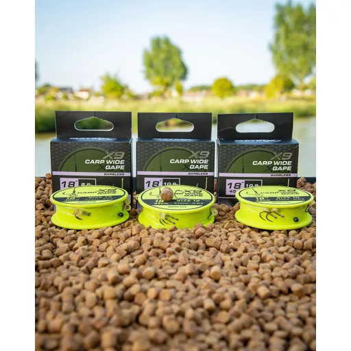 Matrix X9 Carp Wide Gape 12-es 0,23 mm 45 cm csaligyűrűs előkötött horog