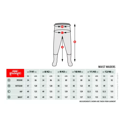 Fox Rage Lightweight Waist sötétszürke derékig érő gázlónadrág 46