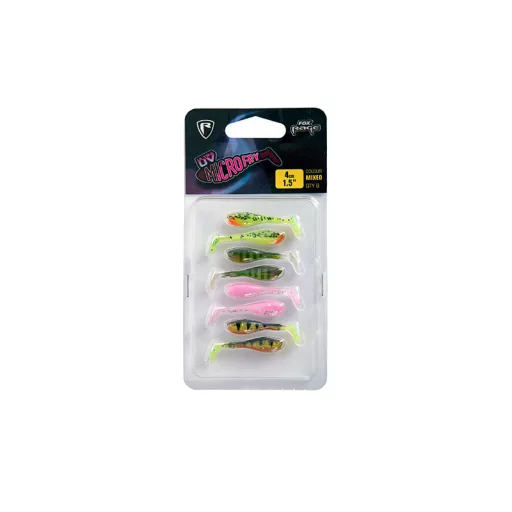 Fox Rage Micro Lures 8x Ultra UV Micro Grub 4 cm twister