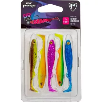   Fox Rage Slick Shad vegyes színű vegyes UV: Green Pumpkin, Sun Dance, Purple Rain, Blue Back 13 cm 4 db/csomag gumihal
