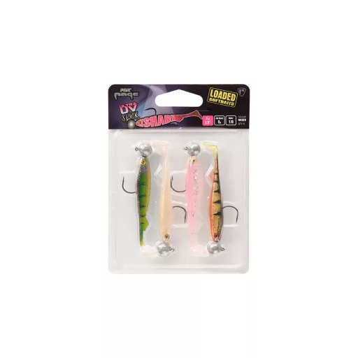 Fox Rage Slick Shad Loaded Lure Pack vegyes UV színek 11 cm 10 g-os jigfejjel 4 db/csomag gumihal