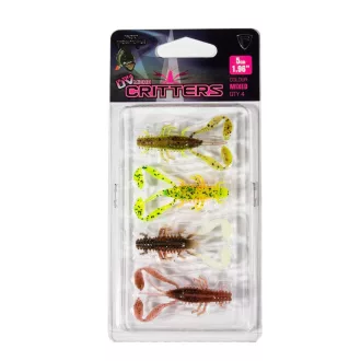   Fox Rage Micro Critter Mixed Colour Lure Pack UV Micro Critter 5 cm 4 db/csomag lágy műcsali