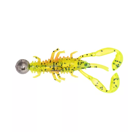 Fox Rage Micro Critter Mixed Colour Loaded Lure Pack vegyes UV: Green Pumpkin, Lemon Tiger, Hot Olive, Natural 5 cm 3 g-os jigfejjel 4 db/csomag lágy műcsali