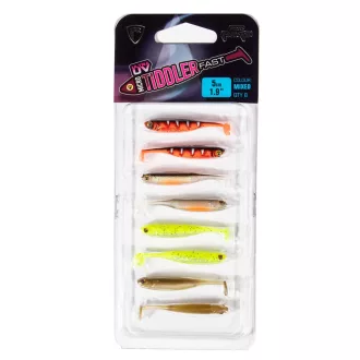   Fox Rage Micro Tiddler Fast Mixed Colour Lure Pack UV Micro TF RW HO CA W 4 cm 8 db/csomag gumihal