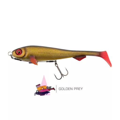 Fox Rage Super Slick Shad Loaded UV arany Prey 18 cm swimbait