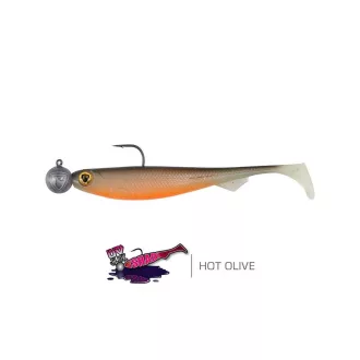   Fox Rage Loaded Slick Shad UV Hot Olive 9 cm 10 g-os jigfejjel 1 db gumihal
