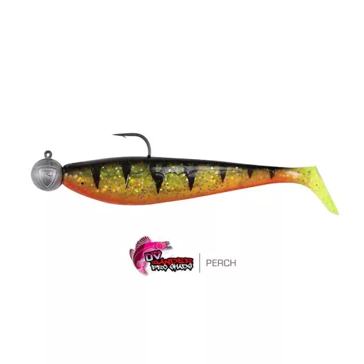 Fox Rage Loaded Zander Pro Shad UV Lemon Tiger 10 cm 10 g-os jigfejjel 1 db gumihal