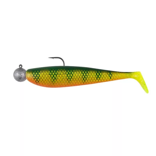 Fox Rage Loaded Zander Pro Shad UV Hot Olive 10 cm 10 g-os jigfejjel 1 db gumihal