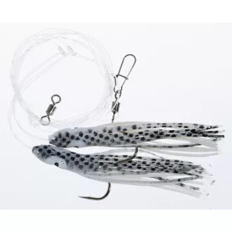   Jaxon Pro Marine 5/0-s 0,6 mm 150 cm fehér-fekete pöttyös poliputánzatos tengeri szerelék