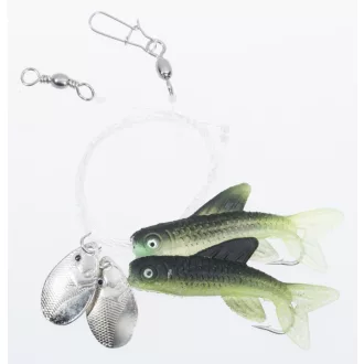   Jaxon Pro Marine tőkehalazó 1/0 0,60/0,5 mm 130 cm zöld ragadozóhalas szerelék