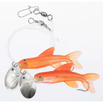   Jaxon Pro Marine tőkehalazó 1/0 0,60/0,5 mm 130 cm narancssárga ragadozóhalas szerelék