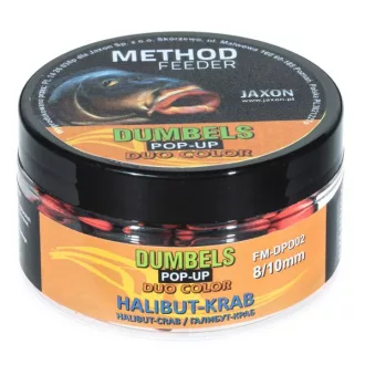   Jaxon Dumbels Duo Color Method Feeder Halibut Crab (halibut-rák) 8/10 mm 30 g pop-up csali