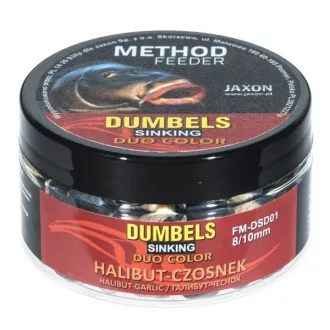   Jaxon Dumbels Duo Color Sinking Method Feeder Halibut Fokhagyma 8/10 mm 50 g wafter csali