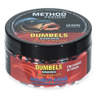   Jaxon Dumbels Duo Color Sinking Method Feeder Halibut Rák 8/10 mm 50 g wafter csali