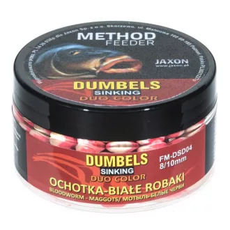  Jaxon Dumbels Duo Color Sinking Method Feeder Maggots Bloodworm (csonti-szúnyoglárva) 8/10 mm 50 g wafter csali