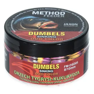   Jaxon Dumbels Duo Color Sinking Method Feeder Tigrismogyoró Kukorica 8/10 mm 50 g wafter csali
