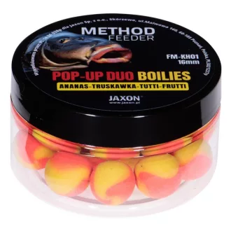   Jaxon Duo- Method Feeder Pineapple Tutti-frutti Strawberry (ananász-tutti-frutti-eper) 16 mm 40 g pop-up csali