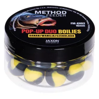   Jaxon Duo- Method Feeder Banana Vanilla Chocolate (banán-vanília-csoki) 16 mm 40 g pop-up csali