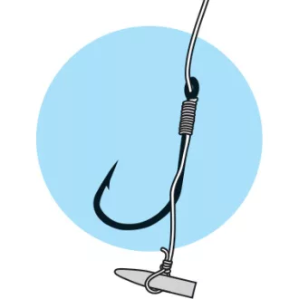   Jaxon Method Feeder Iseama 10-es 0,2 mm 10 cm monofil gyorsstopperes szakállas előkötött horog 8 db/csomag