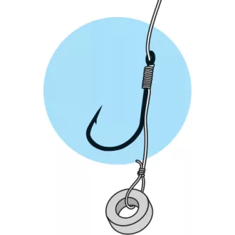   Jaxon Method Feeder Chinu 6-os 0,22 mm 10 cm monofil csaligyűrűs szakállas előkötött horog 8 db/csomag