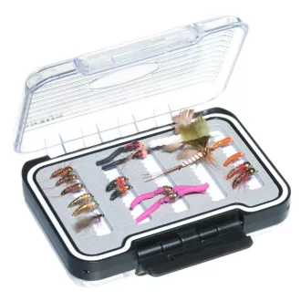   Jaxon FlyMax 2 kétoldalas hosszú bevágású szivacsbetéttel 11 × 8 × 4 cm műlegyes doboz
