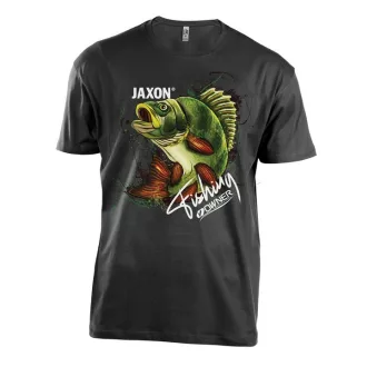 Jaxon Nature sügérmintás pamut fekete L póló