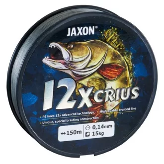 Jaxon Crius 12 × 0,12 mm 150 m szürke fonott főzsinór