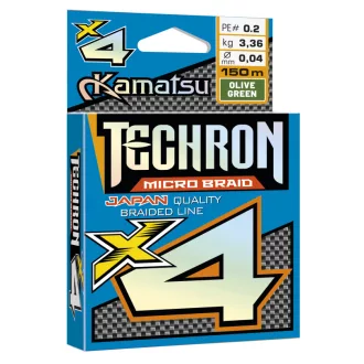   Kamatsu Techron Micro Braid X4 PE 0,08 mm 150 m olívazöld fonott főzsinór