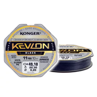 Konger Kevlon X4 0,10 mm 10 m fekete fonott előkezsinór