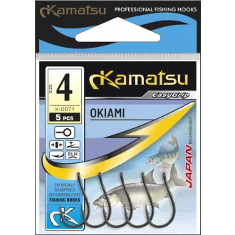 Kamatsu okiami fekete nikkel 8-as füles szakállas horog